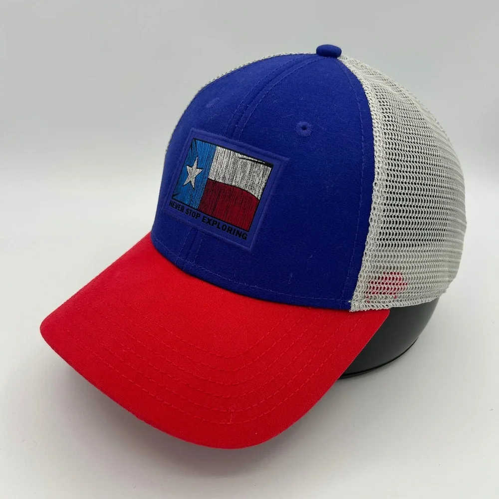 The North Face Trucker Hat Texas Flag Unisex OS Blue Red Grey Mesh Snapback Cap